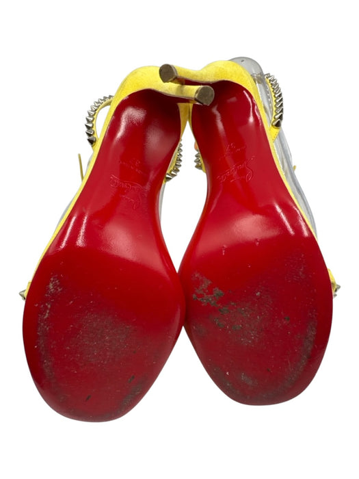 Christian Louboutin Shoe Size 37 Bright Yellow Leather Suede Spike Pumps Bright Yellow / 37
