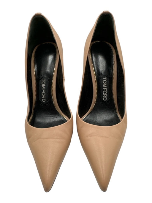 Tom Ford Shoe Size 37 Beige Leather Pointed Toe Gold Hardware Pumps Beige / 37