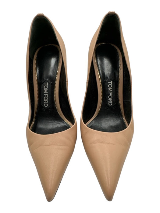 Tom Ford Shoe Size 37 Beige Leather Pointed Toe Gold Hardware Pumps Beige / 37