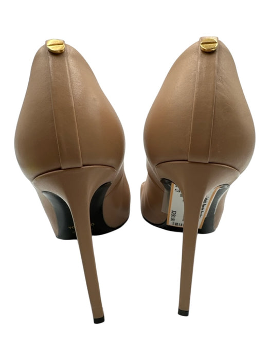 Tom Ford Shoe Size 37 Beige Leather Pointed Toe Gold Hardware Pumps Beige / 37