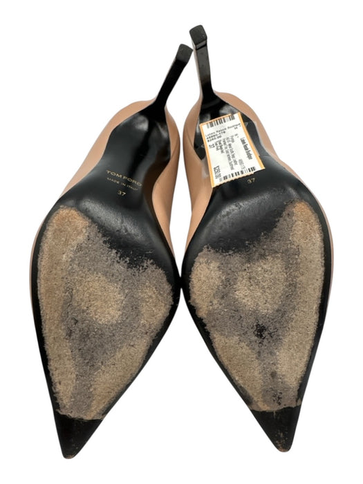 Tom Ford Shoe Size 37 Beige Leather Pointed Toe Gold Hardware Pumps Beige / 37