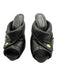 Alexander McQueen Shoe Size 37 Black Leather Gold hardware Skull Peep Toe Pumps Black / 37