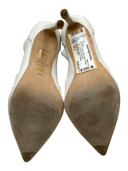 Stuart Weitzman Shoe Size 36.5 White Leather Pointed Toe Sock Ankle Booties White / 36.5