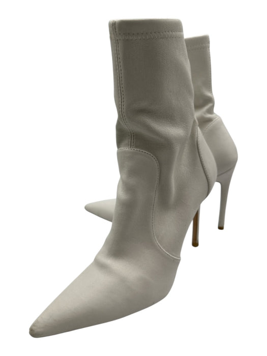 Stuart Weitzman Shoe Size 36.5 White Leather Pointed Toe Sock Ankle Booties White / 36.5