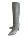 Paige Shoe Size 6.5 Silver Tone Leather Pointed Toe Snake Embossed Boots Silver Tone / 6.5