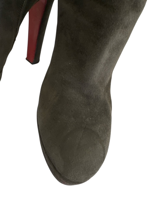 Christian Louboutin Shoe Size 37 Dark Brown Leather Suede Almond Toe Boots Dark Brown / 37