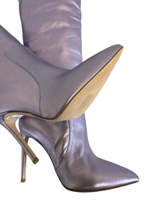 Paris Texas Shoe Size 37 Lilac Purple Leather Pointed Toe Metallic Boots Lilac Purple / 37