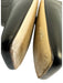 Fendi Shoe Size 36.5 Black Leather Square Toe Logo Embossed Knee High Boots Black / 36.5