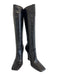 Fendi Shoe Size 36.5 Black Leather Square Toe Logo Embossed Knee High Boots Black / 36.5
