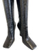 Fendi Shoe Size 36.5 Black Leather Square Toe Logo Embossed Knee High Boots Black / 36.5