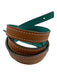 Hermes Teal & Brown Leather Silver Hardware Logo Peg Clasp Thin Belts Teal & Brown / 90