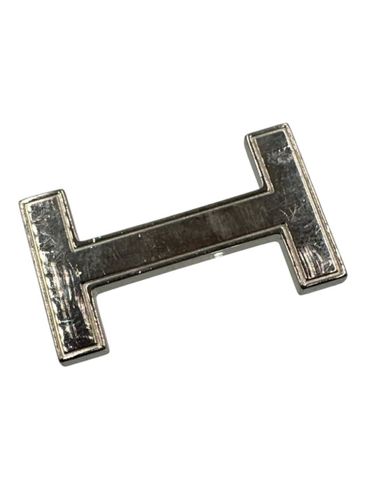 Hermes Teal & Brown Leather Silver Hardware Logo Peg Clasp Thin Belts Teal & Brown / 90