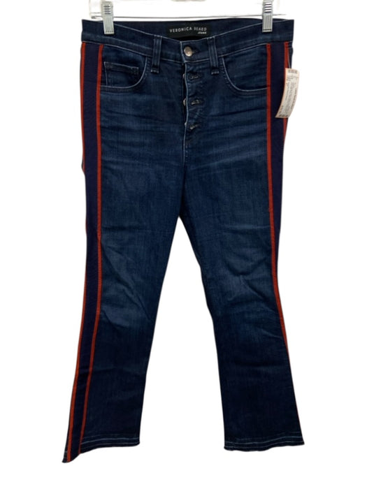 Veronica Beard Jeans Size 27 Dark Wash & Red Cotton Denim Button Fly Jeans Dark Wash & Red / 27