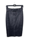 Veronica Beard Size 4 Black Cotton Blend Midi High Waist Slit Seam Detail Skirt Black / 4
