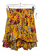 A.L.C. Size 2 Yellow & Pink Silk Elastic Waist Floral Tiered Mini Skirt Yellow & Pink / 2