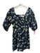 Nicholas Size 2 Black, Blue, Yellow Cotton Short Sleeve Floral Back Zip Dress Black, Blue, Yellow / 2