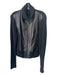 Elie Tahari Size L Black lamb Leather Blend Ribbed Knit Zip Front Jacket Black / L