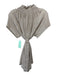 Rungolee Size M Beige & White Silk Crepe Smocked Neck Short Sleeve Top Beige & White / M
