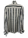 Tory Burch Size 8 Cream White & Black Silk Blend Striped Ruffle Detail Top Cream White & Black / 8