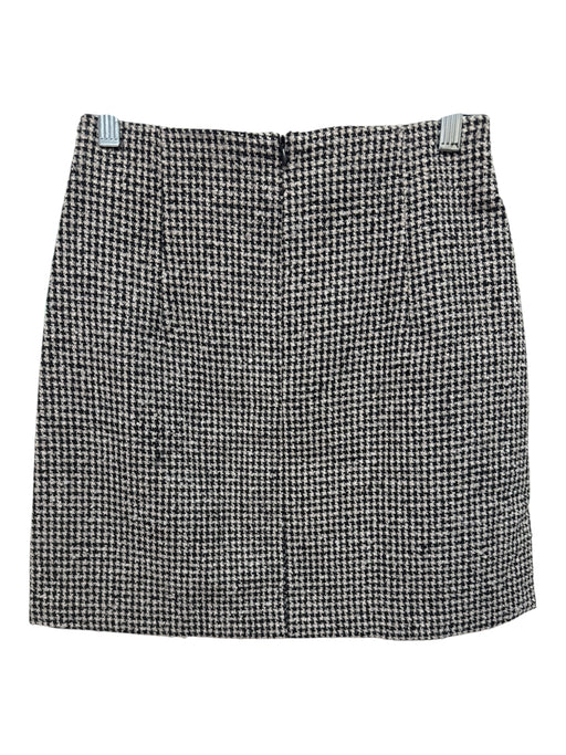 MNG Size XS Black & Off White Polyester Back Zip Houndstooth Mini Skirt Black & Off White / XS