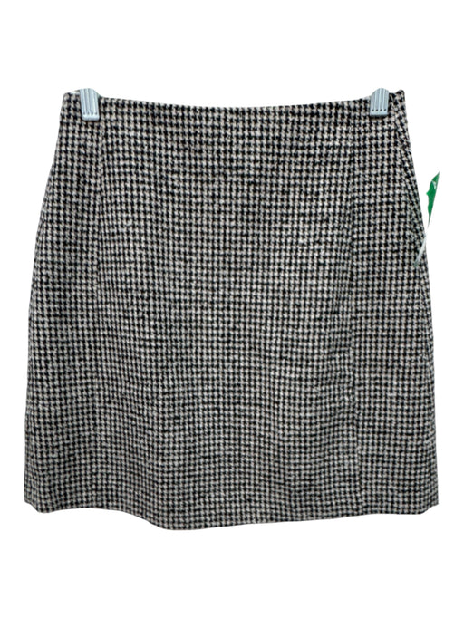 MNG Size XS Black & Off White Polyester Back Zip Houndstooth Mini Skirt Black & Off White / XS