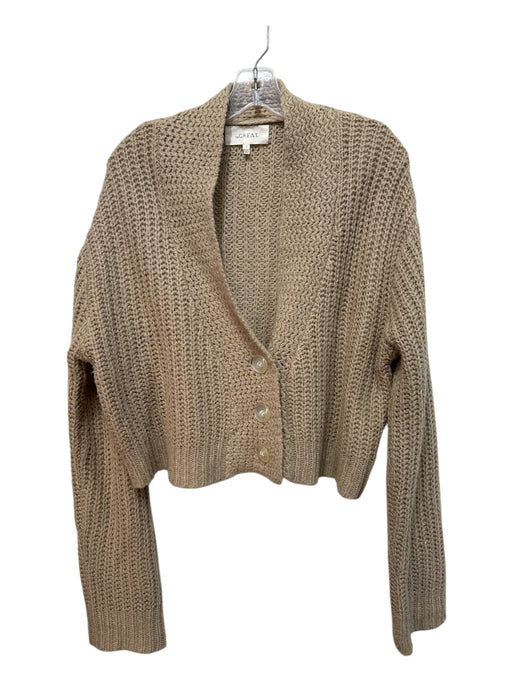 The Great Size 2 Beige Acrylic, Nylon, Wool Button Front Cropped Sweater Beige / 2