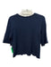 Margaux Lonnberg Size 2 Navy Blue Cotton Ribbed Crew Neck Top Navy Blue / 2