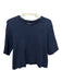 Margaux Lonnberg Size 2 Navy Blue Cotton Ribbed Crew Neck Top Navy Blue / 2