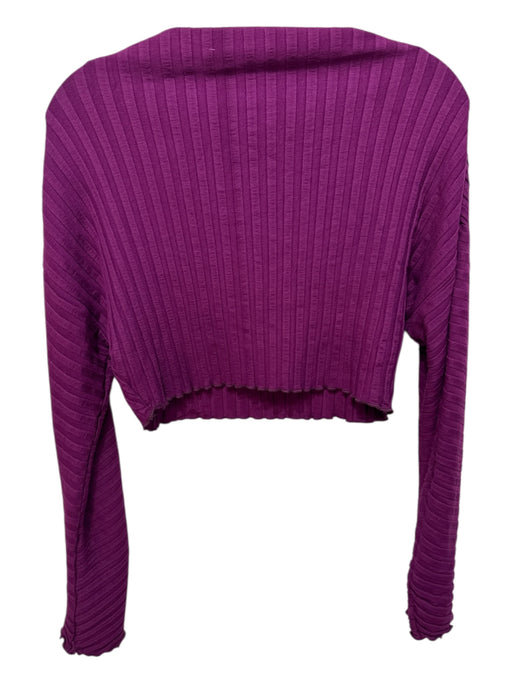 Simon Miller Size XS Purple Modal Lettuce Hem Boat Neck Ribbed Top Purple / XS