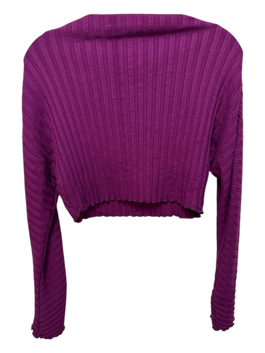 Simon Miller Size XS Purple Modal Lettuce Hem Boat Neck Ribbed Top Purple / XS