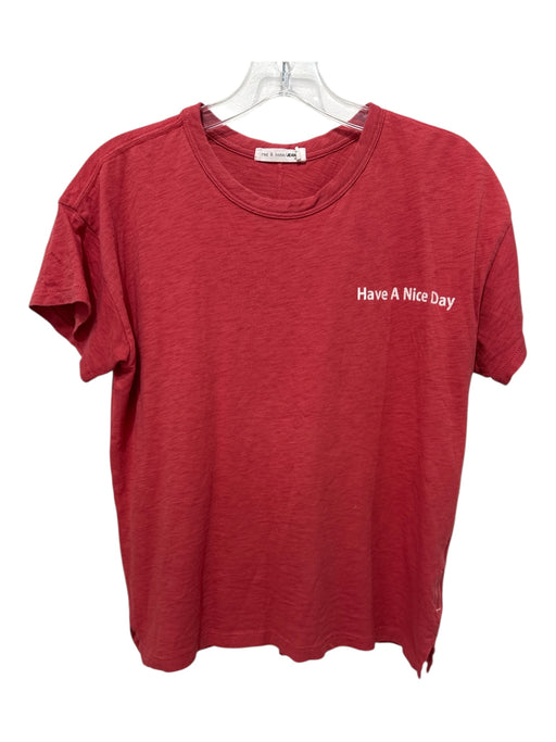 Rag & Bone Size XS Red Pima Cotton Graphic Short Sleeve Top Red / XS