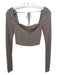 Reformation Size S Taupe Brown Cashmere Ribbed Sweetheart Neckline Cropped Top Taupe Brown / S
