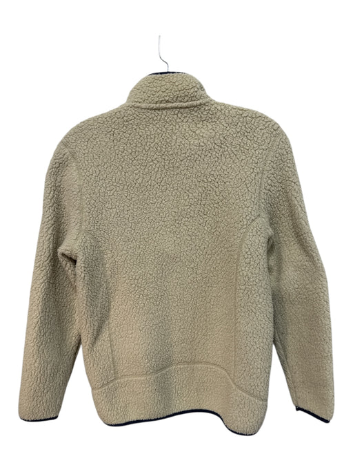 Patagonia Size XL Beige & Blue Polyester Fleece 1/4 Zip Sweatshirt Beige & Blue / XL
