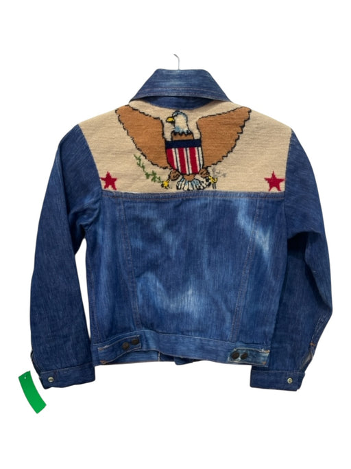 No Brand Size Vintage 12 Medium Wash Cotton Button Front Embroidered Jacket Medium Wash / Vintage 12