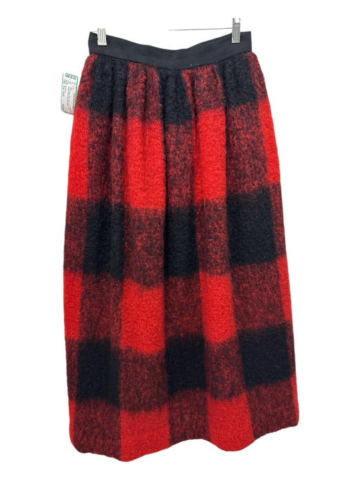 No Brand Size Est. XS/S Red & Black Bow detail Hook & Eye Skirt Red & Black / Est. XS/S