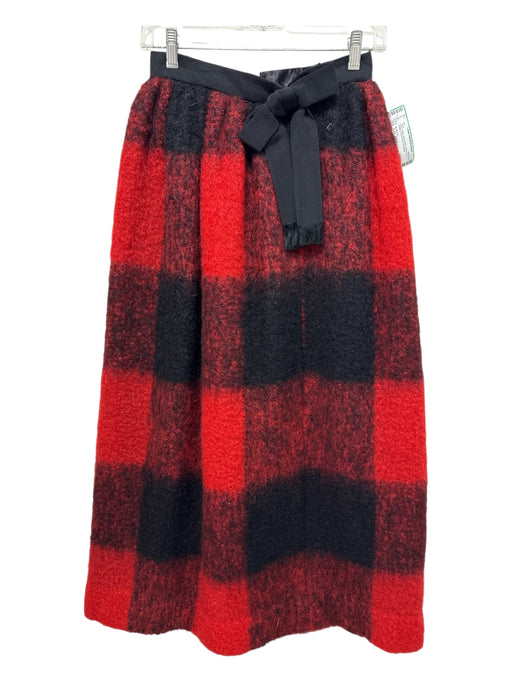 No Brand Size Est. XS/S Red & Black Bow detail Hook & Eye Skirt Red & Black / Est. XS/S