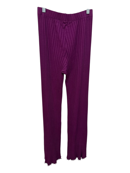 Simon Miller Size XS Purple Modal Ribbed Elastic Waist Lettuce Hem Pants Purple / XS