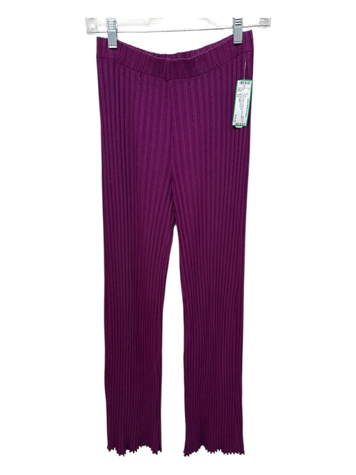 Simon Miller Size XS Purple Modal Ribbed Elastic Waist Lettuce Hem Pants Purple / XS