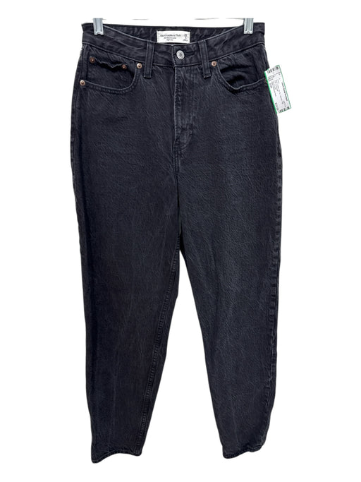 Abercrombie & Fitch Size 2/26 Black Cotton Zip Fly Tapered High Rise Jeans Black / 2/26