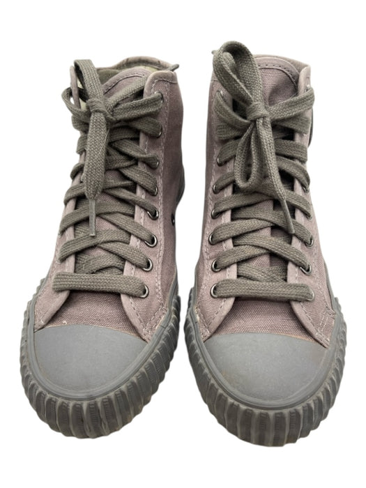 PF Flyers Shoe Size 7.5 Light Grey Canvas & Rubber Lace Up High Top Sneakers Light Grey / 7.5