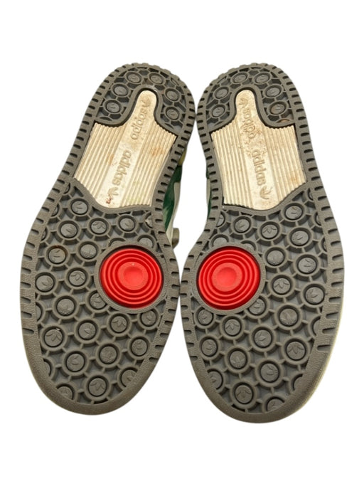 Adidas Shoe Size 6.5 Cream & Green Leather Low Top Velcro Strap Sneakers Cream & Green / 6.5