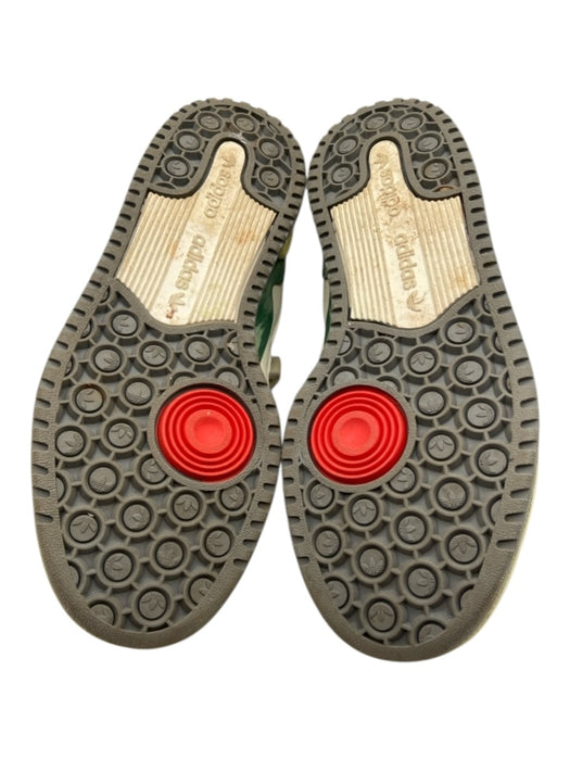 Adidas Shoe Size 6.5 Cream & Green Leather Low Top Velcro Strap Sneakers Cream & Green / 6.5