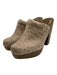 Rachel Comey Shoe Size Est. 7 Grey Leather Ostrich Embossed Wool Platform Clogs Grey / Est. 7