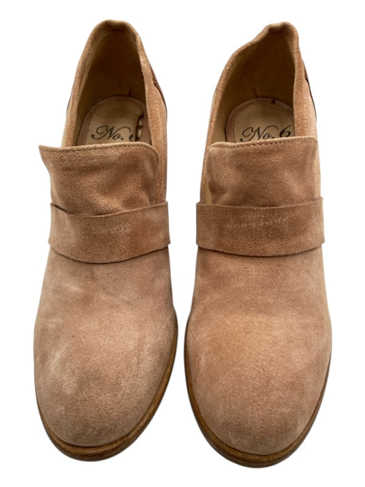 No. 6 Shoe Size 37 Dusty Rose Leather Suede Stacked Block Heel Pumps Dusty Rose / 37