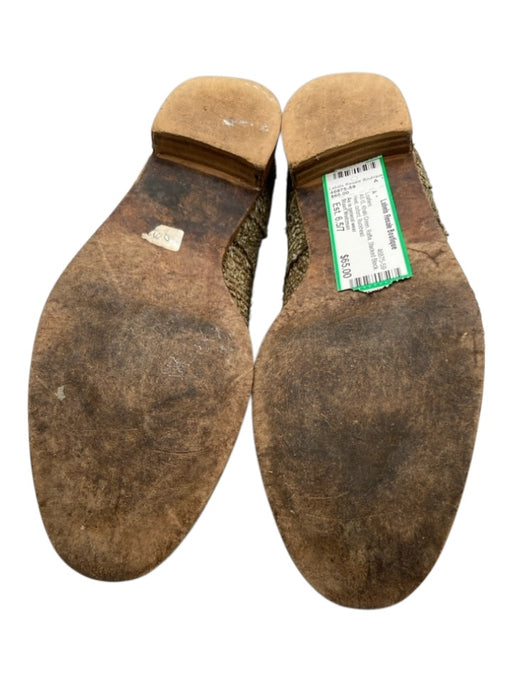 Stuart Weitzman Shoe Size Est. 6.5/7 Khaki Green Raffia oxford Loafers Khaki Green / Est. 6.5/7