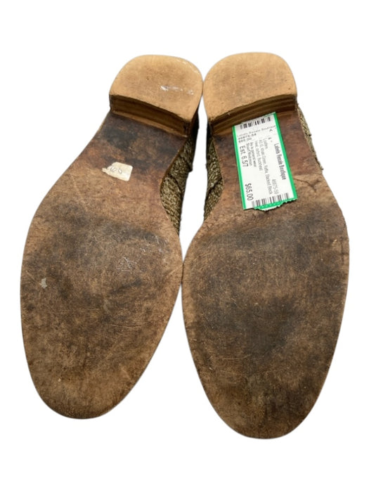 Stuart Weitzman Shoe Size Est. 6.5/7 Khaki Green Raffia oxford Loafers Khaki Green / Est. 6.5/7