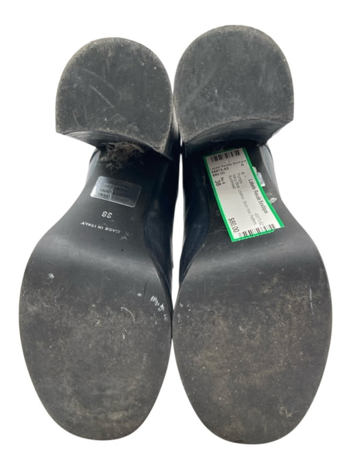 No.6 Shoe Size 38 Navy Blue Leather Block Heel Platform Pumps Navy Blue / 38