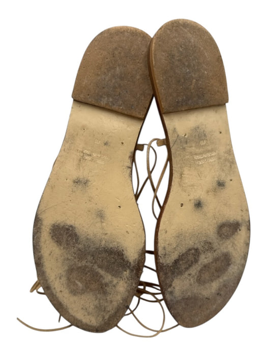 Amanu Shoe Size 7 Beige Leather Strappy Sandals Beige / 7