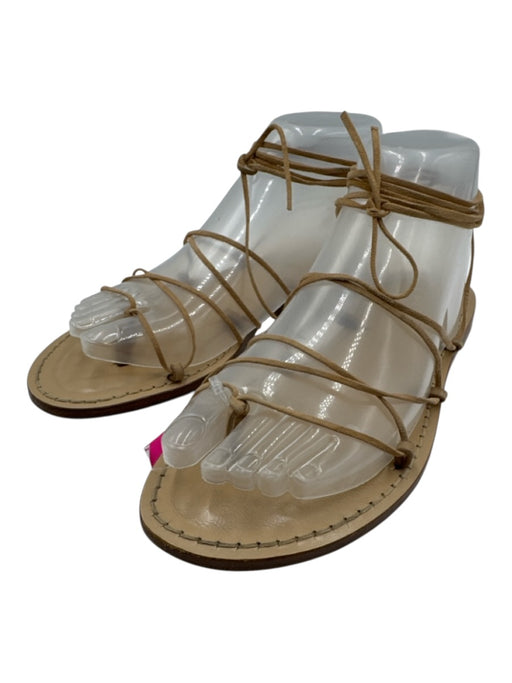 Amanu Shoe Size 7 Beige Leather Strappy Sandals Beige / 7