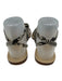 Amanu Shoe Size 7 Beige & Black Leather Snake Embossed Sandals Beige & Black / 7